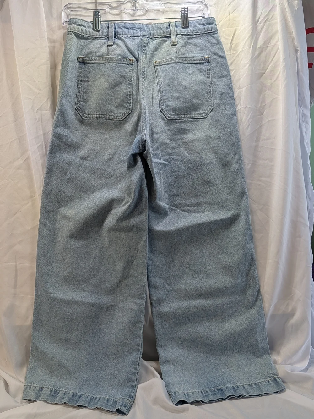 GAP Kids Patch Pocket Front Light Wash Wide Leg Girl's Jeans Size 18